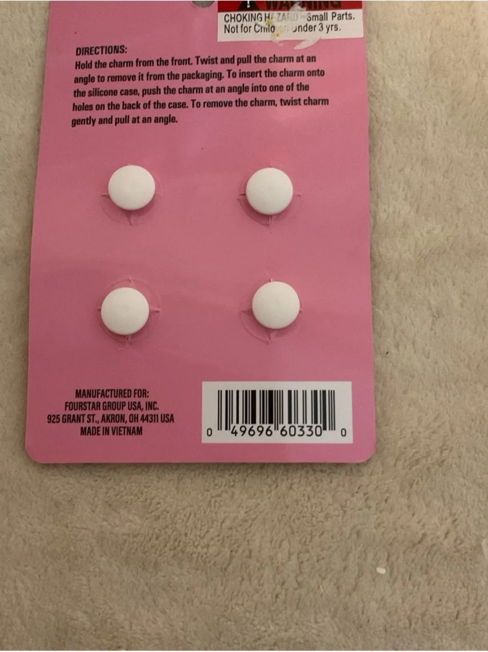 Pink Hand Sanitizer Charm Set - 4 Pc